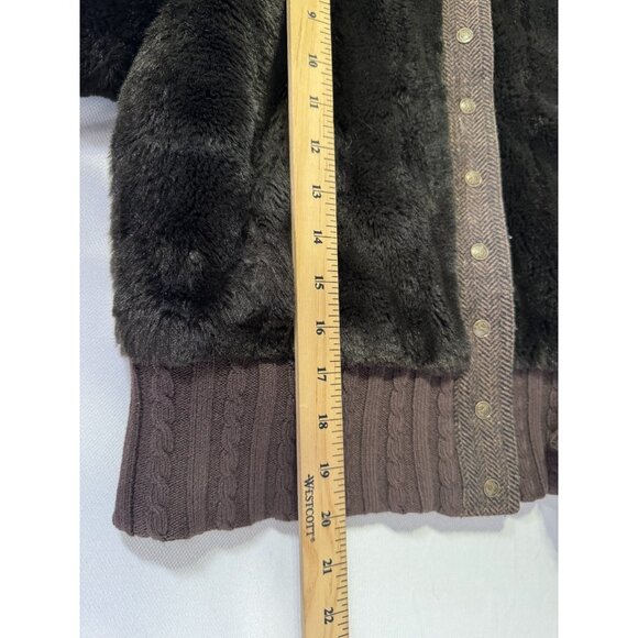 Vintage Y2K 90s Juicy Couture Brown Faux Fur Full Zip Bomber Jacket Coat Sz S - Picture 9 of 16